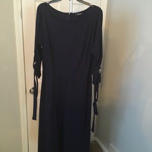 Eshatki navy maxi dress with grommet hole arms